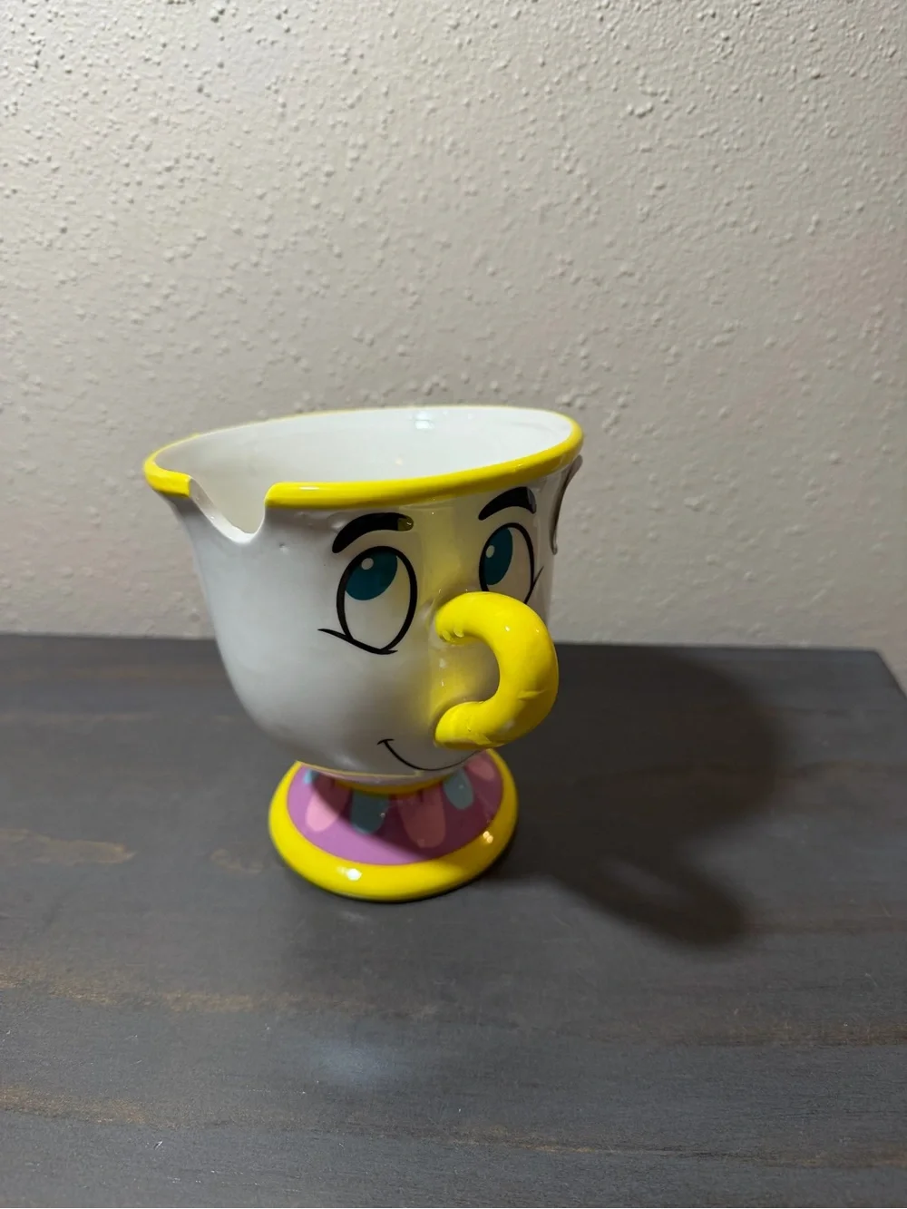 Disney Chip Ceramic Coffee Mug with Yellow Trim NWT
